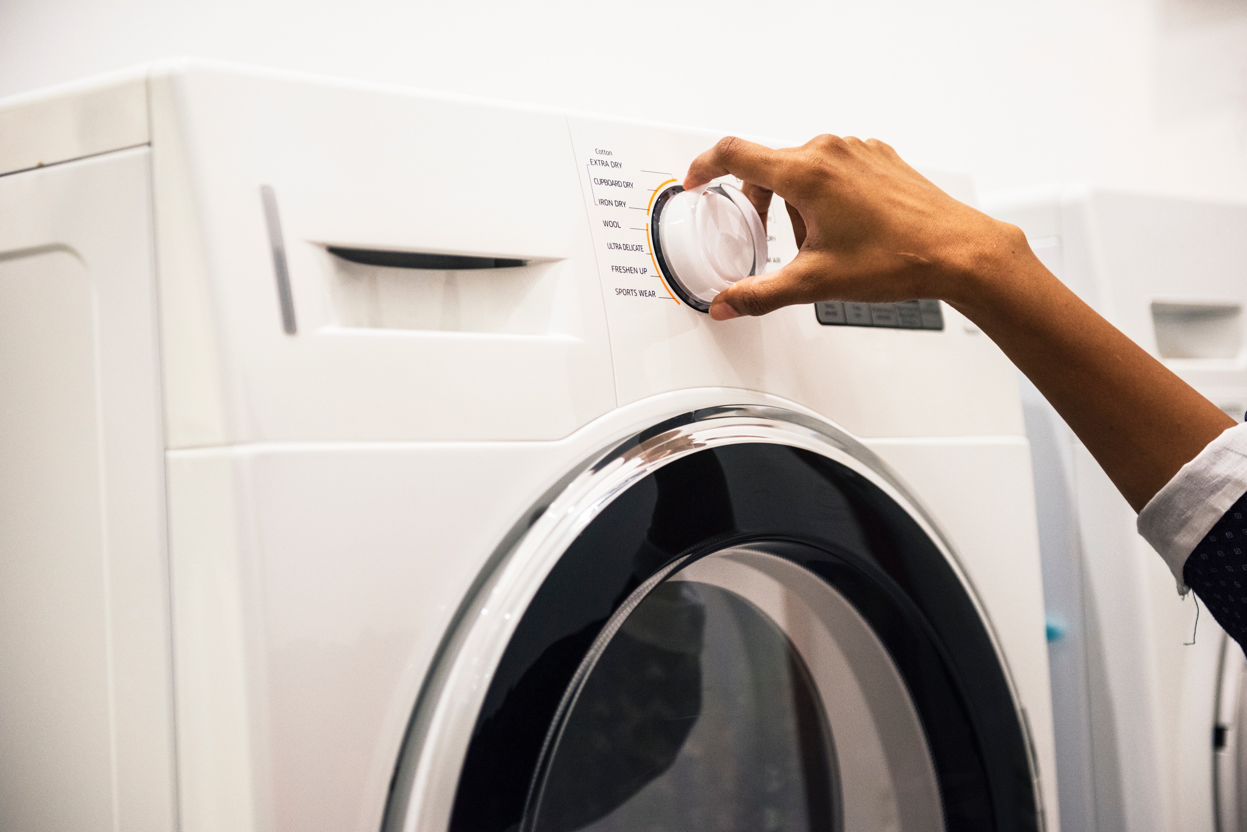Closeup image of a washer
