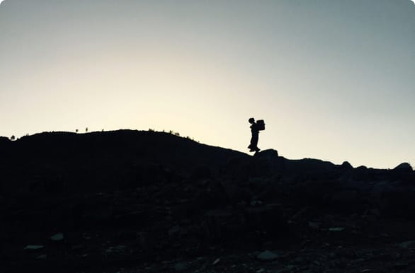 silhouette of hiker